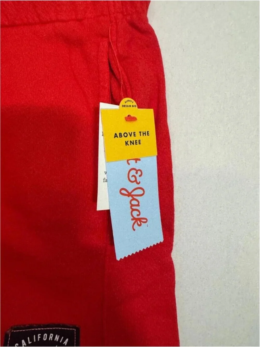 Cat and Jack Boys Red Above the Knee Knit Shorts, Large